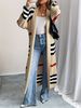 Soft Striped Knit Cardigan - Oversized Open Front Sweater With Color Block Design, Lightweight & Versatile For Women & Men_voghion.com