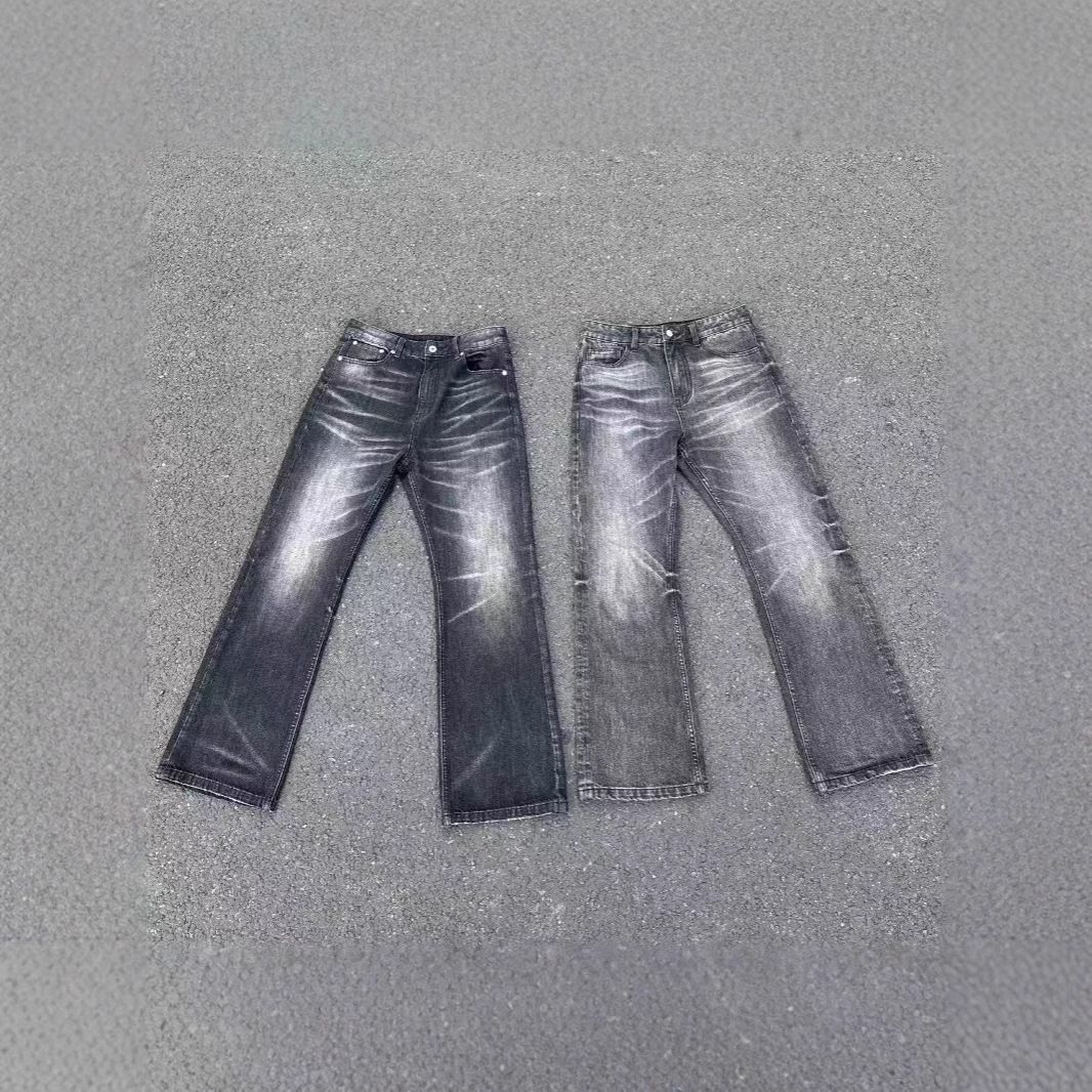 Herrenbekleidung Vergoldete Silber Vintage 646 Schwarze Cow King Jeans mit Cleanfit-Hosenstil_voghion.com