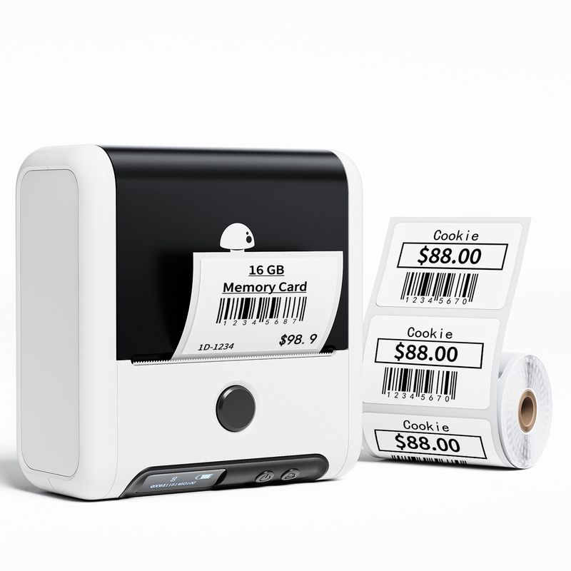 M200 nešiojamas QR kodo žymėjimo terminis etikečių spausdintuvas su „Bluetooth“ (baltas)_voghion.com