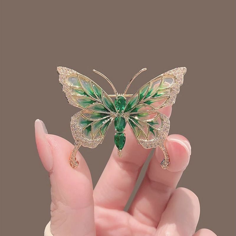 Wind Enamel Butterfly Women's Brooch Women's Luxury Temperament Pin High-end Suit Anti-light Buckle Corsage Accessories_voghion.com