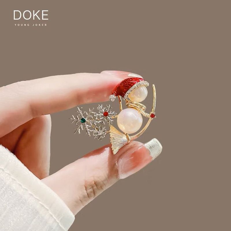 【 Colecția 3388 de persoane 】 Broșă creativă cu flori pentru piept, accesoriu pentru pulover, cadou, drăguț, om de zăpadă, sanie de schi, drăguț, de înaltă calitate, pentru femei_voghion.com