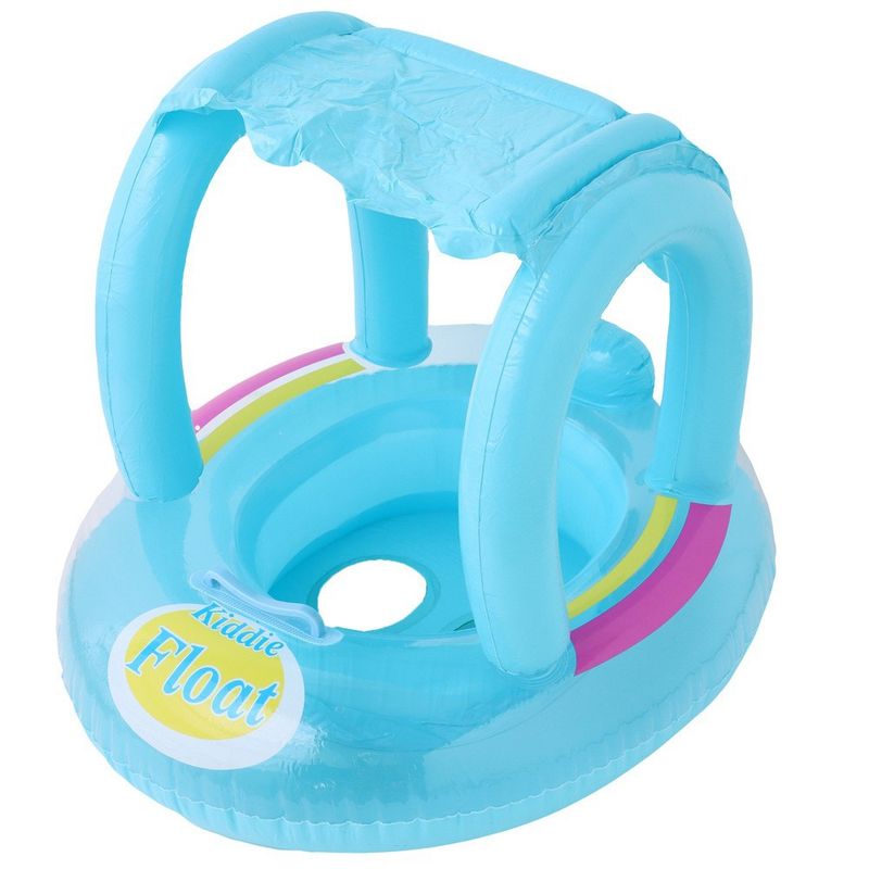 Pool & Accessories Swan Baby Float With Canopy Beige Infant Swimming Seat For 6-24 Months_voghion.com
