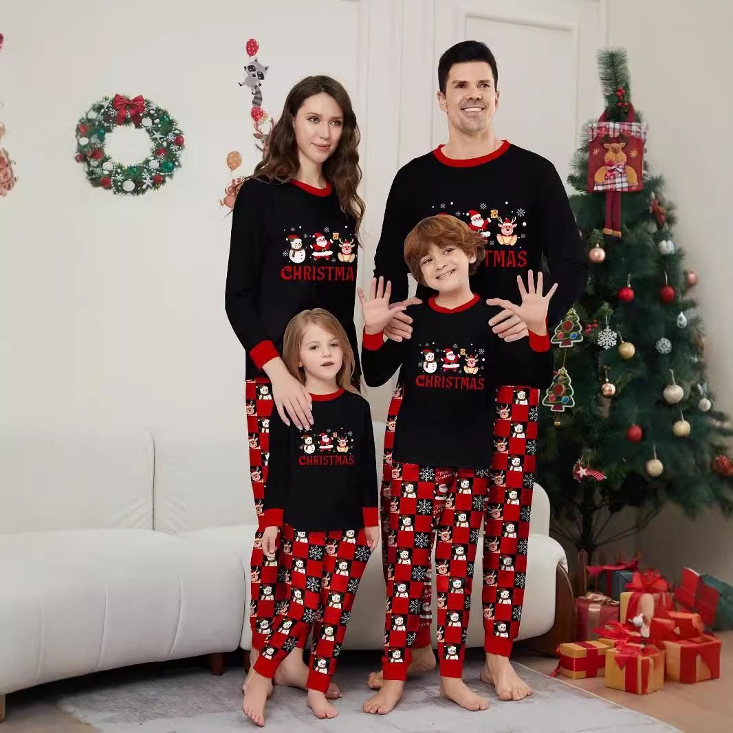 Jõuluvana Lumememme kirjad Jõulupereülikond trükitud koduriietega pidžaama_voghion.com