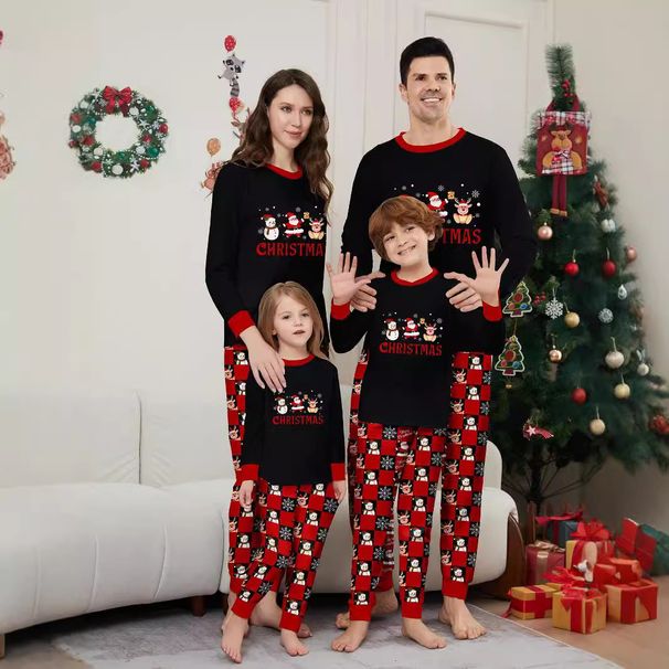 Jõuluvana Lumememme kirjad Jõulupereülikond trükitud koduriietega pidžaama_voghion.com