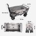 Collapsible Heavy Duty Beach Wagon Cart Outdoor Folding Utility Camping Garden Beach Cart With Universal Wheels Adjustable Handle Shopping_voghion.com