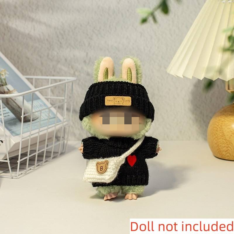 New Series 1st And 2nd Generation Universal Keychain Bag Accessories 3-piece Black Sweater Design Set Knitted White Bag (sweater Only)_voghion.com