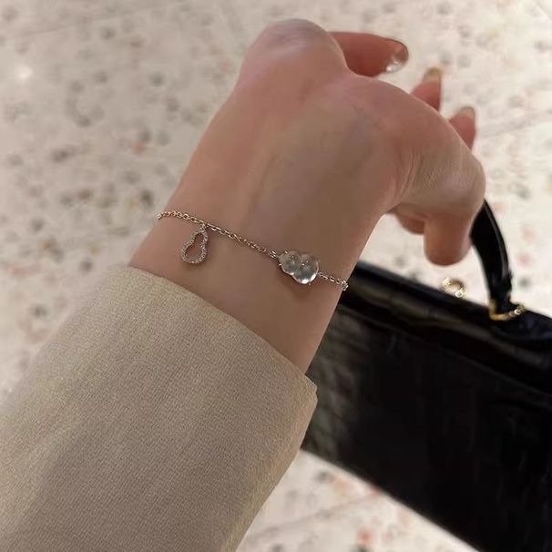 Pulseira de cabaça de jade de espuma de água leve e luxuosa para mulheres, novo nicho, joia requintada, versátil e elegante para presente_voghion.com