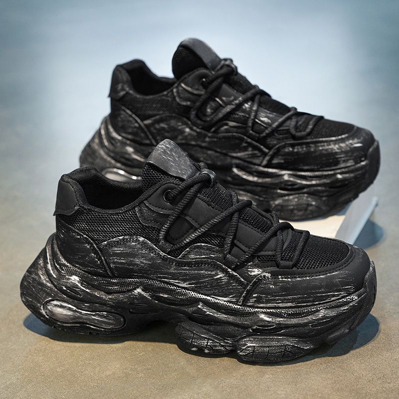 2025 Thick Soled Summer New Style Breathable Mesh Height Increasing Shock Absorbent Air Cushion Sports Men's Trendy_voghion.com