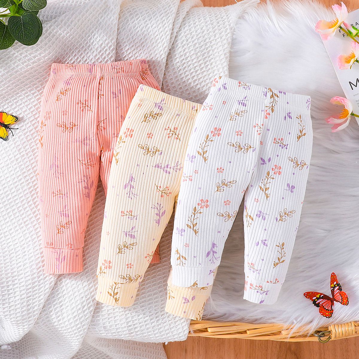 Mother&Kids Boys and girls baby pants three three-color combination casual pants set_voghion.com