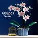 Orchid Phalaenopsis Bouquet Flower Potted Bonsai Ornament Lego Model, Assembled Building Blocks DIY Educational Toys For Children Toy Gift_voghion.com