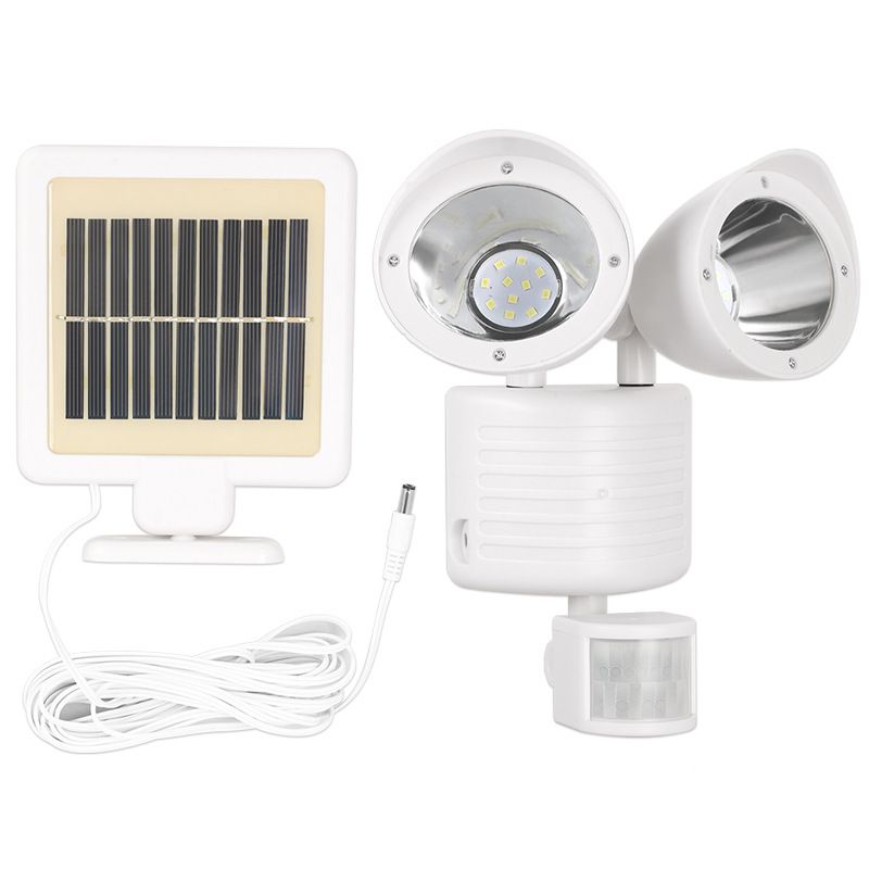 Solar-Bewegungsmelder-Licht, Doppelkopf, 22 LEDs, wasserdicht, für den Außenbereich, Landschaftsbeleuchtung für Garten, Wege und Garagen_voghion.com