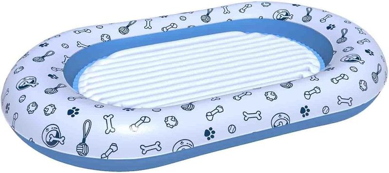PVC Aufblasbares Haustierbecken Wasser Haustier Schwimmende Reihe Aufblasbares Bett für Hunde Welpen Wasserspiel Schwimmende Reihe Matte_voghion.com