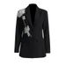 Blazer elegante su misura per donna - Giacca da ufficio slim fit a maniche lunghe con revers a lancia e tasche decorative - Poliestere e spandex_voghion.com