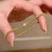 High-end Elastic Cat Eye Gold Beads Full Diamond Running Ring Bracelet Fashion Versatile For Women_voghion.com