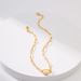 Paper clip chain design Brass plated gold diamond simple Bracelet_voghion.com