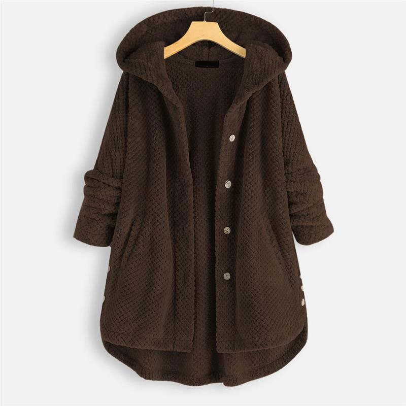 Women's Clothing hooded double faced fleece sweater fashionable medium and long plus size _voghion.com