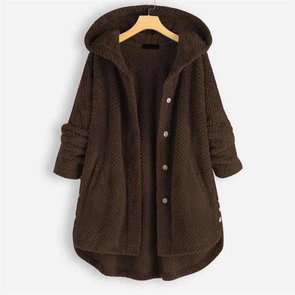 Women's Clothing hooded double faced fleece sweater fashionable medium and long plus size _voghion.com