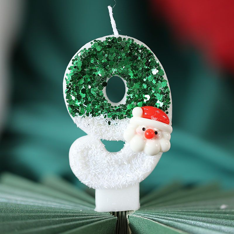 New Creative Green White Santa Claus Candle Red Hat Snowman Christmas Digital Candle_voghion.com