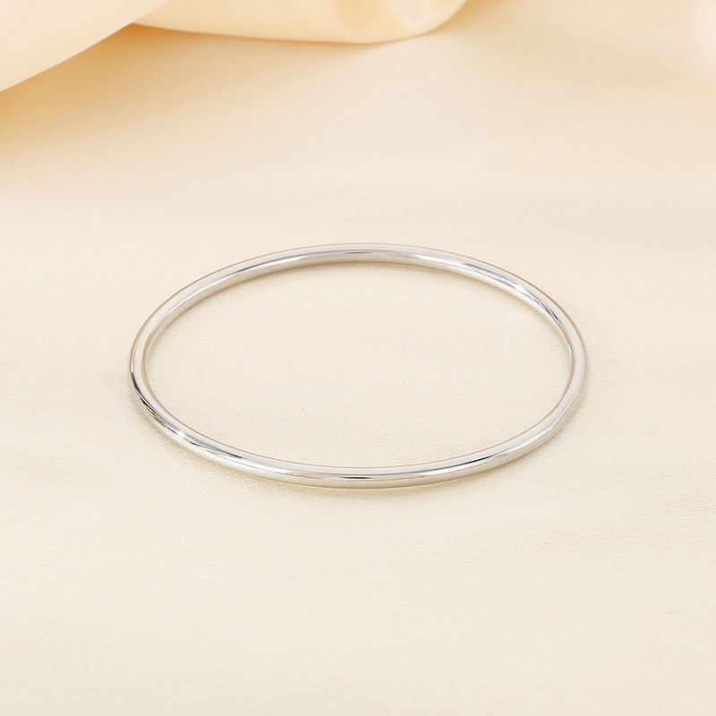 Fashion vacuum gold plated plain ring 3mm round bracelet bracelet titanium steel female stacking polished bracelet_voghion.com