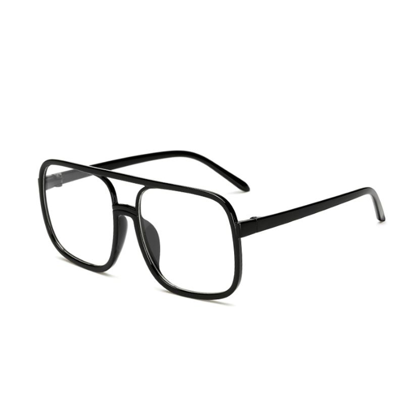 Nowe, modne, koreańskie okulary hip-hopowe w kolorze czarnym, bez recepty, okulary przeciwsłoneczne z dużą oprawką_voghion.com