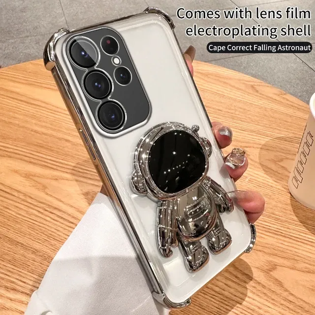 Galvanizējošs astronauta futrālis Samsung A55 S24 Ultra A35 A23 S23 A15 A12 A05 A32 A34 S21 FE Corns Protect tālrunim_voghion.com