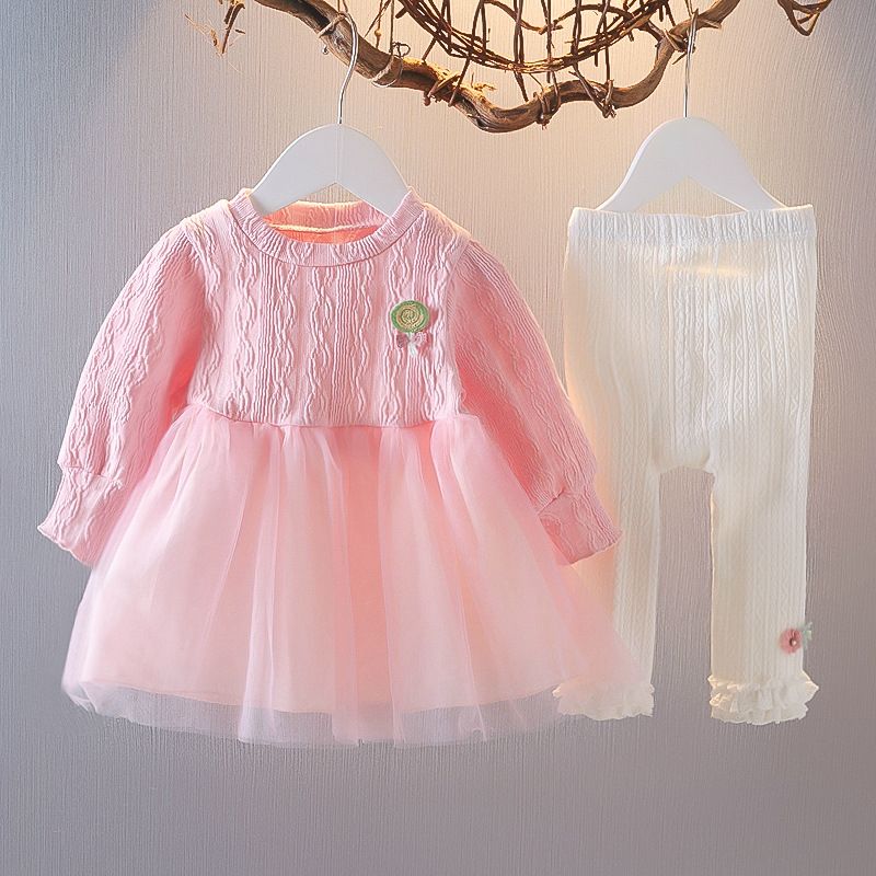 kid's clothing Children's clothing Autumn girls splicing long sleeve children's two-piece set_voghion.com
