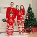 Conjunto de pijamas natalinos combinando para a família – Pijama de lã com estampa de Papai Noel para adultos, crianças e animais de estimação (vermelho, 6 tamanhos)_voghion.com