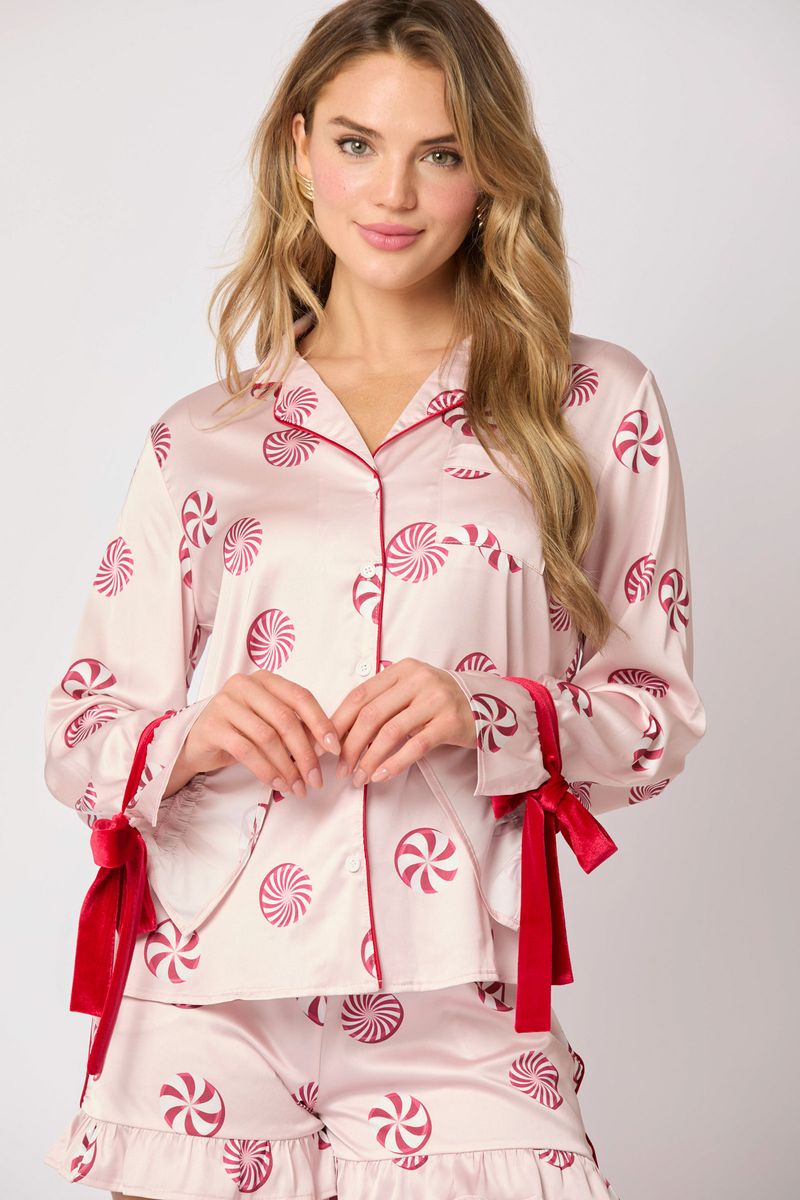 Women's Sleepwears Silk Pajamas Printed Cute Suit_voghion.com