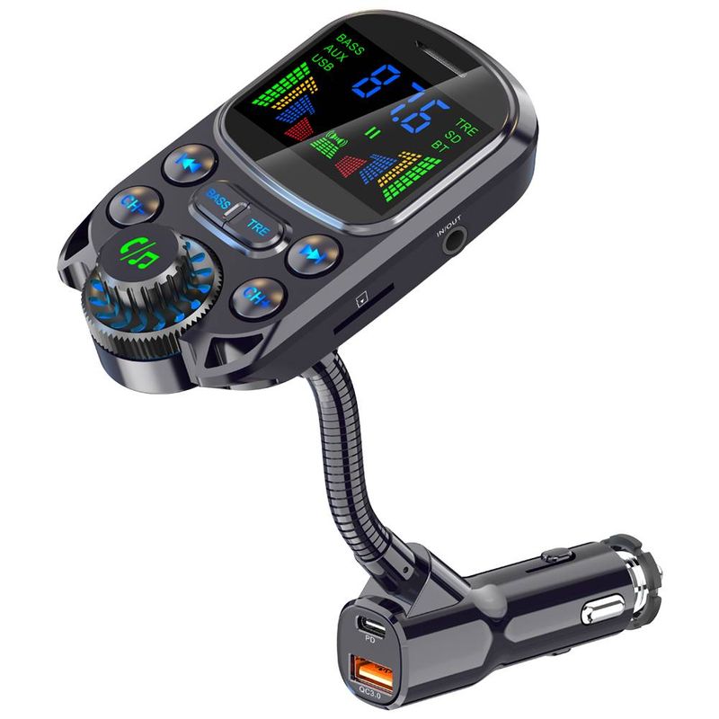 BC86 Bluetooth 5.3 FM Transmitter: Hands-Free Calling, Fast Charging, Voice Assistant_voghion.com