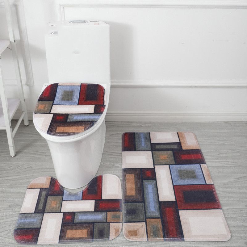 Neu Seafloor 3d Gedruckt Wc Boden Matte Teppich Bad Bad Drei Stück Bad Matte Saugfähigen_voghion.com