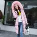 Winter Clothing, Big Fur Collar, Down Slim Fit, Slimming Women's Mid To Long Length, Thick Plus Size Cotton Jacket,_voghion.com