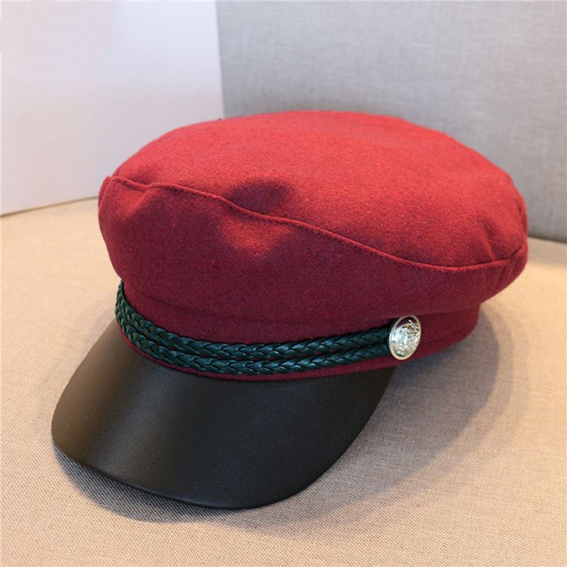 Hot Sale Fashion Military Spring Versatile Sailor Hats Black Ladies Beret Caps Flat Top Captain Cap Travel Cadet Octagonal Hat_voghion.com
