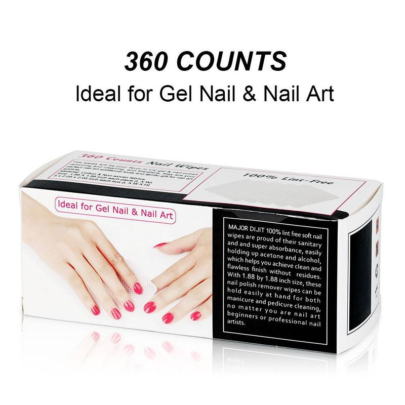 360pcs 100% Lint Free Material Nail Wipes Nail Art Gel Polish Remover Cotton Pads_voghion.com