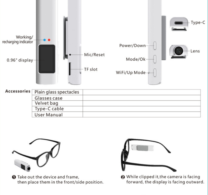 2K HD Eye Lens Wearable Recorder Recording Artifact Portable Life Camera Outdoor Sports Camera_voghion.com