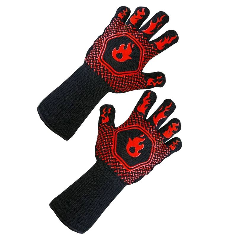 1pc Hochtemperatur-Schutzhandschuhe, beständig gegen hohe Temperaturen von 800 Grad, Silikon-Grillofen-Mikrowelle_voghion.com