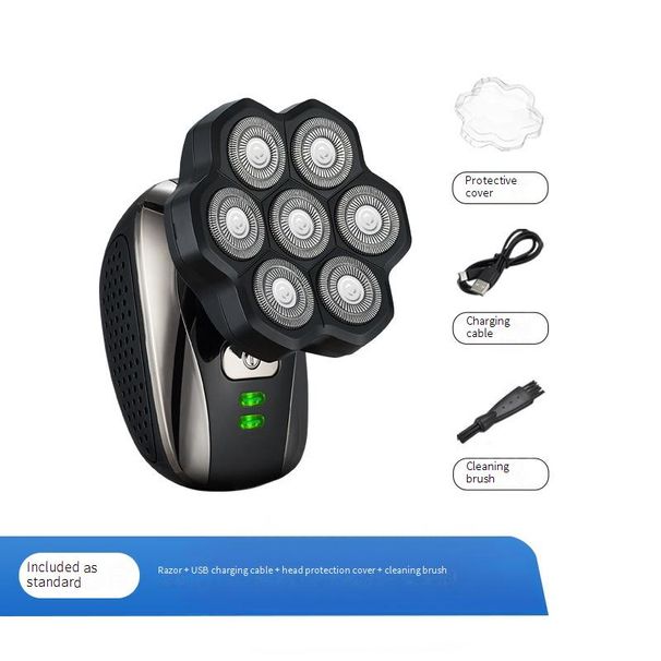 Rasoio elettrico per uomo, testina rotante a 7/9 lame, rasatura a secco/bagnato, ultra silenzioso (meno di 36 dB), autonomia di oltre 60 minuti, design impermeabile e galleggiante_voghion.com