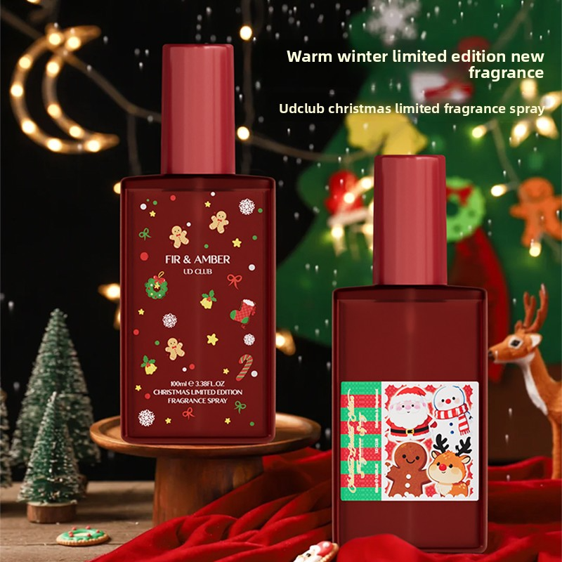 100ml Christmas Limited Fragrance Spray - Multi-Scene Deodorizing Long-Lasting Scent (Fir & Amber/Edelweiss & Gingerbread)_voghion.com