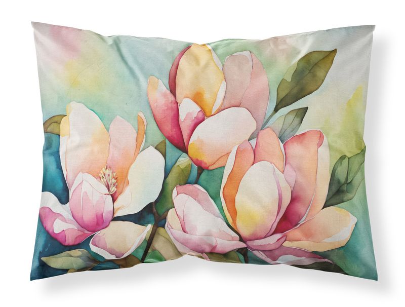 Mississippi Magnolia in Watercolor Standard Pillowcase Lightweight Super Soft Easy Care Decorative Artwork Pillowcase, Standard_voghion.com