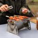Ultra-Lightweight Card BBQ Grill - Foldable Stainless Steel Wood Stove For Camping_voghion.com