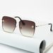 Vintage divat túlméretezett keret nélküli napszemüveg női híres luxusmárka design retro színátmenetes méh szögletes napszemüveg női_voghion.com