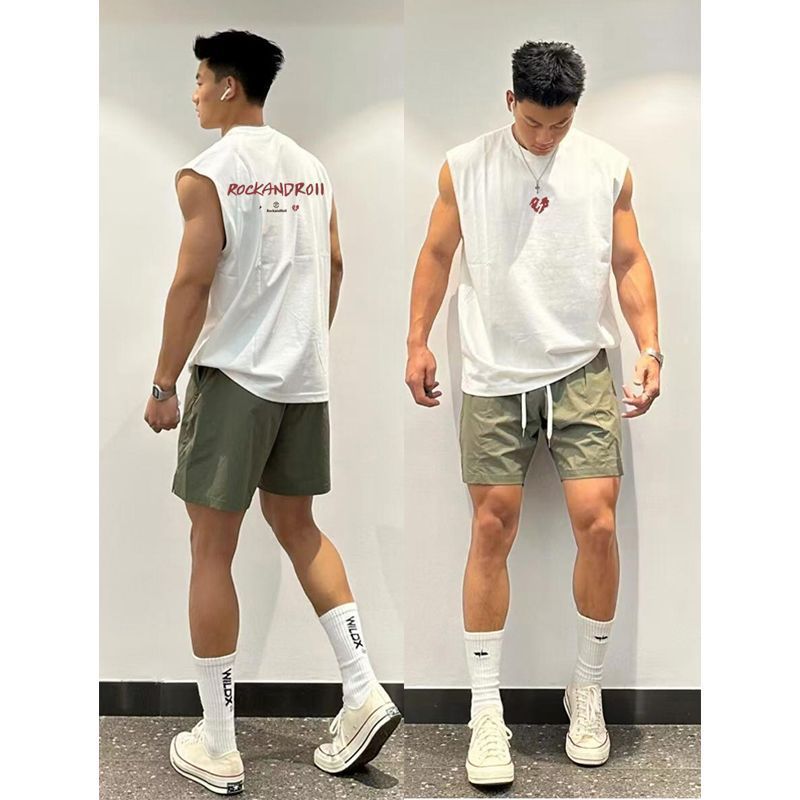 American Style Versatile Loose Tank Top For Men Summer Trendy Brand Design Cool Pure Cotton Basketball Sports Sleeveless_voghion.com