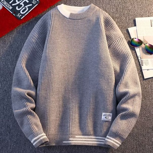 Nový mládežnický svetr s kulatým límcem, moderní mládežnický teplý volný top, pletený svetr s kapucí_voghion.com