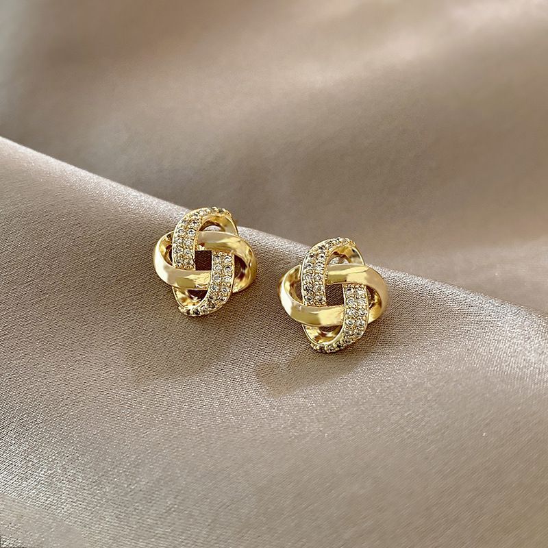 Orecchini geometrici alla moda, orecchini da donna con personalità di celebrità, orecchini in zircone, stile freddo, design forestale, gioielli per le orecchie_voghion.com