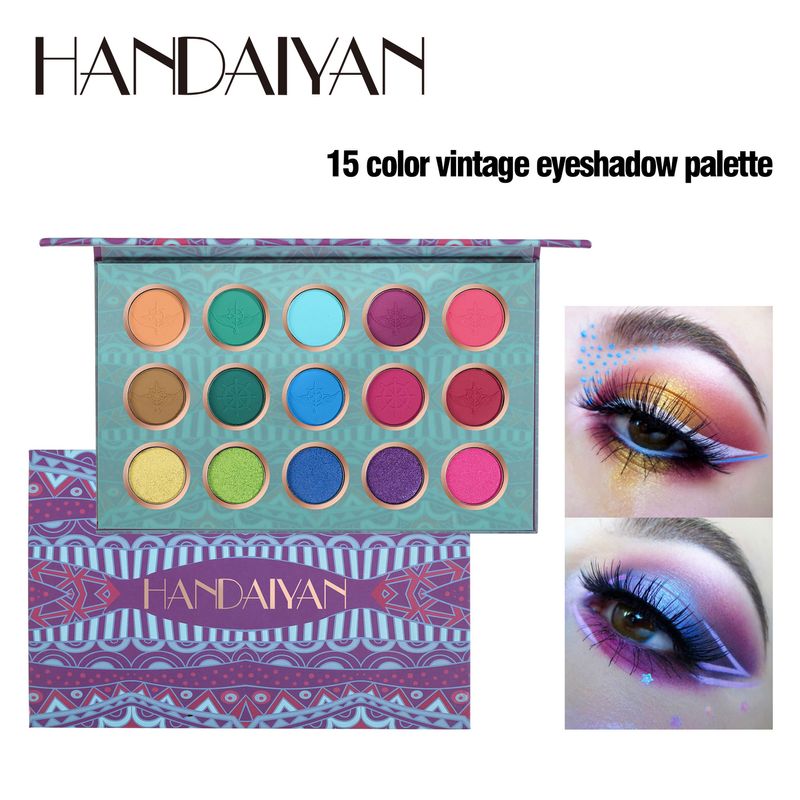 Handaiyan Han Daiyan 15-Farben-Retro-Lidschattenplatte mit Spiegelperlglanz-Matt-Bühnen-Make-up-Lidschatten_voghion.com