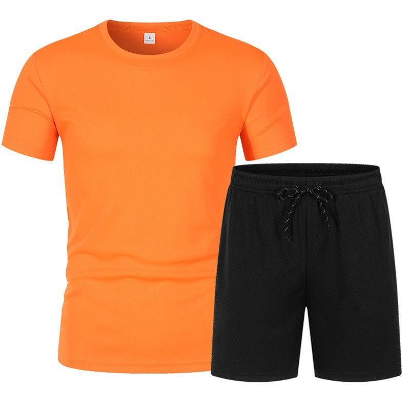 Sommer Herren Strandhose Mode Kurzarm Set T-Shirt + Strand Capris Casual Sports Zweiteiliger_voghion.com