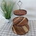 Dessertständer - 2/3-stöckiges Kuchendisplay mit Waldmotiv, Serviertablett aus Massivholz für die Tischdekoration mit Gebäck_voghion.com
