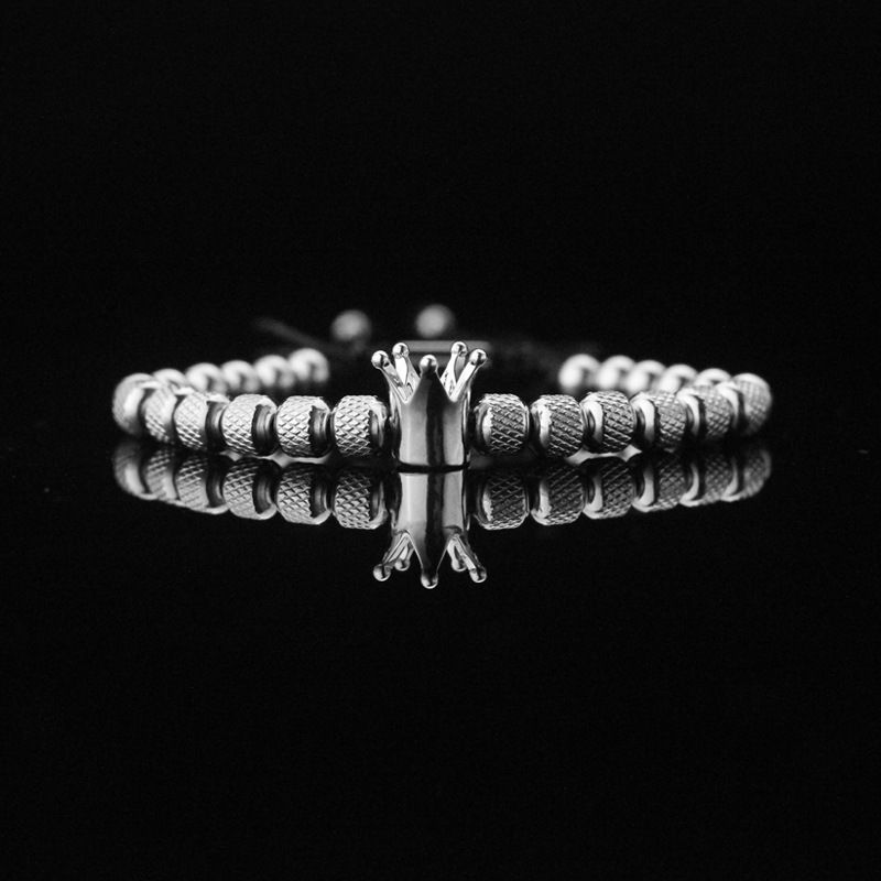 Bracelet en acier titane rétro pour hommes, bracelet en acier inoxydable perlé, bijoux réglables tressés, offre spéciale_voghion.com