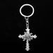 Gothic Rose Cross Keychain Pendant DIY Bag Car Key Ring_voghion.com