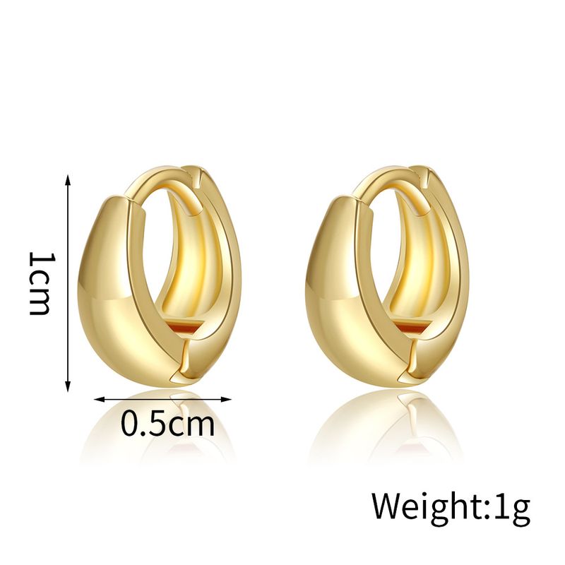 Round multi piece earrings versatile simple copper gold plated earrings for women_voghion.com