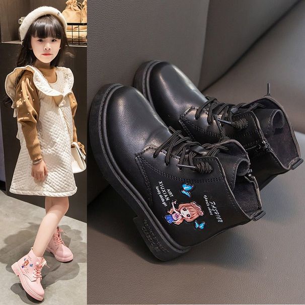 Autumn Winter 24 New Korean Style Princess Short Children's Student Snow Girls' Mid-Calf Fashion Single Boots_voghion.com